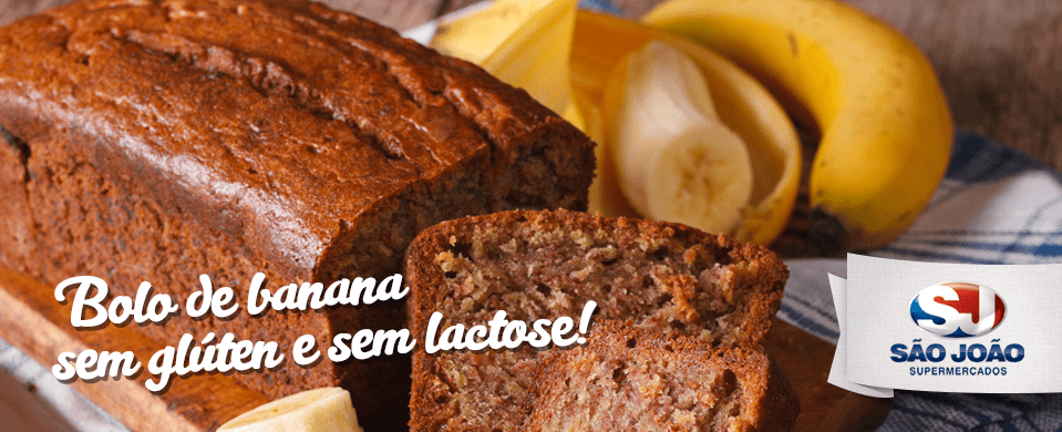 Receita Funcional: Bolo de banana sem glúten e sem lactose.